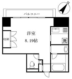 東麻布アパートメント ワンルームの間取図画像