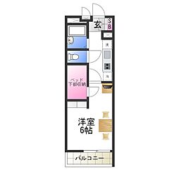 レオパレス向陵西 1Kの間取図画像