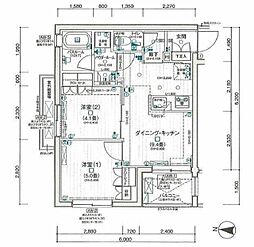 デュオステージ京成曳舟 2DKの間取図画像