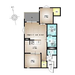 REGALEST LA NAUAGE 武庫川 2LDKの間取図画像