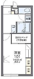 レオパレスエルシエロ 1Kの間取図画像