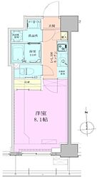 八丁堀レジデンス壱番館 1Kの間取図画像
