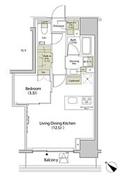 ザ・パークハビオ江古田 1LDKの間取図画像