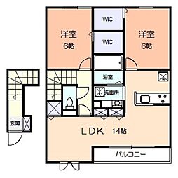 ラルーチェ 2LDKの間取図画像