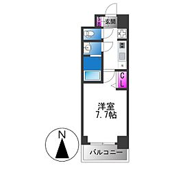 SOLメイクス寺田町GRAN 1Kの間取図画像