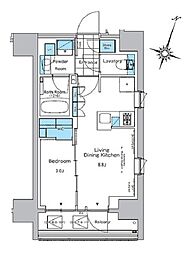 ルフォンプログレ神田プレミア 8階1LDKの間取り