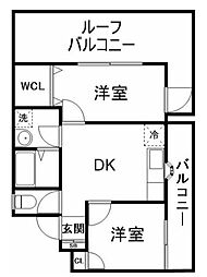 パティオ中野 2LDKの間取図画像