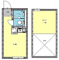 アモーレ和田町 ワンルームの間取図画像