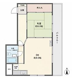 サイドパークS 1DKの間取図画像