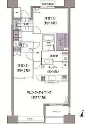 アビティ目黒 2LDKの間取図画像