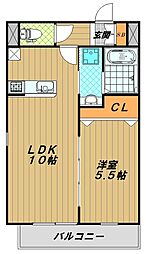 プレジール妙法寺 1LDKの間取図画像