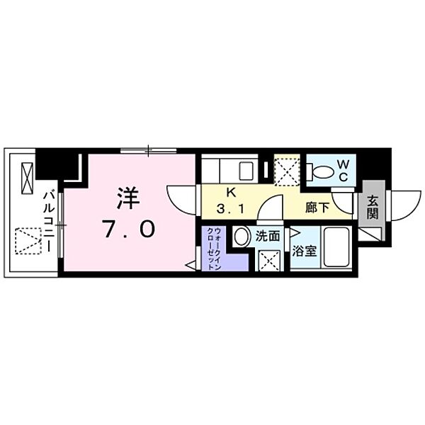 Hi-Rosy川口 ｜埼玉県川口市川口４丁目(賃貸マンション1K・7階・27.07㎡)の写真 その2