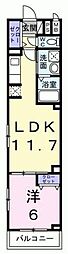 グランデ蒲生茜町 1LDKの間取図画像