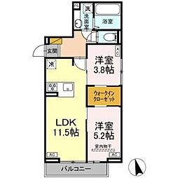D-SOLACE津田沼 II 2LDKの間取図画像