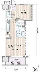 エスティメゾン豊洲レジデンスC棟 1LDKの間取図画像