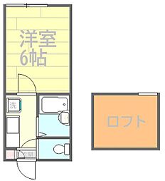 プレシャス相模原 1Kの間取図画像