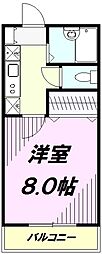 プラウディア 1Kの間取図画像