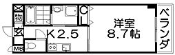 グリーンミモザ・小林 1Kの間取図画像