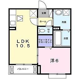 ヴィアソーレ摂津 1LDKの間取図画像