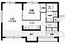 駒込槙荘 1LDKの間取図画像