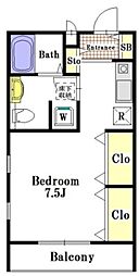 テール・カンパーニュ 1階ワンルームの間取り