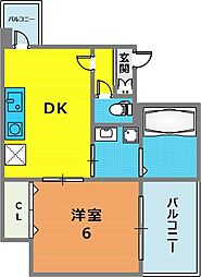 アトリエYAYOI 3階1DKの間取り