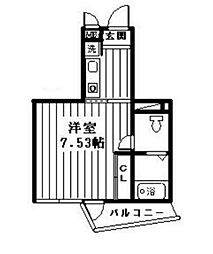 クレバーズハイム練馬 2階1Kの間取り