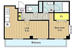 シャルム大和 1LDKの間取図画像