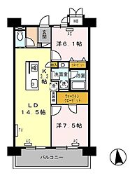 ロイヤルパークス西新井 2LDKの間取図画像