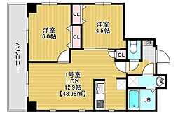 ソリニア日暮里 2LDKの間取図画像