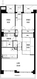 コートハウス千歳船橋 3LDKの間取図画像