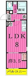 LEVICIA BLDG.III 1LDKの間取図画像