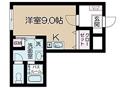 Ａｉｆｏｒｔ立川 1階ワンルームの間取り
