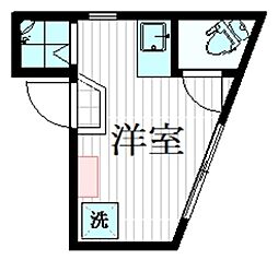 ジョイハウス 2階ワンルームの間取り