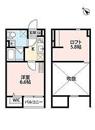 B.YHarbour神戸西 1Kの間取図画像
