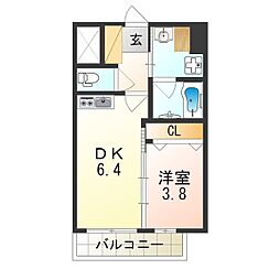 エステート御幣島 1DKの間取図画像