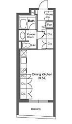 ストーリア神宮前 3階ワンルームの間取り