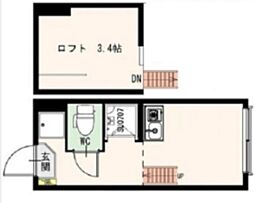 GLANZ 2階ワンルームの間取り