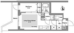 コンフォリア・リヴ文京千駄木 1LDKの間取図画像