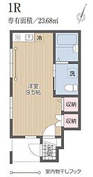 ブエナメゾン福生 1階ワンルームの間取り