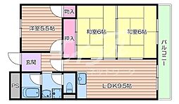 ユーハイツ長野 3LDKの間取図画像