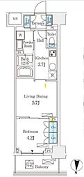 フロンティアレジデンス錦糸公園 1LDKの間取図画像