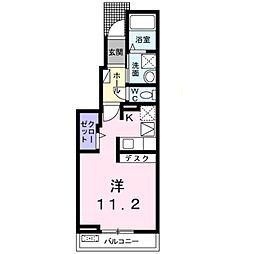 リヴェール松江 ワンルームの間取図画像