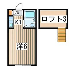 パレモア南林間 1Kの間取図画像