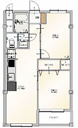 東林間コーポラス 2LDKの間取図画像
