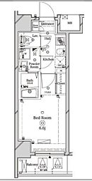 ラフィスタ川崎II 3階1Kの間取り