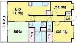 クラーロエスパシオ 3LDKの間取図画像