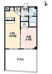 ヴィクトリアンコート幕張 1LDKの間取図画像