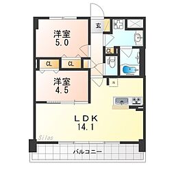 BRANSIESTA山科大塚 2LDKの間取図画像