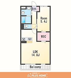 ハピネス祥 1LDKの間取図画像